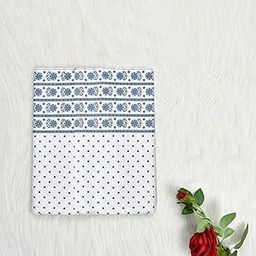 Kitch Deco™ 100% Cotton 200TC Printed One Single Bed Top Sheet Without Pillow Cover Set of 1 (Blue Dot)-image-79