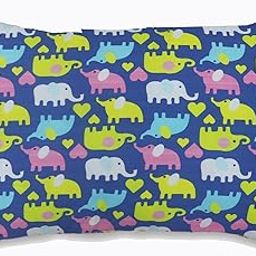 KRADYL KROFT Toddler Pillow with 100% Cotton Removable Cover - 20 X 15 Inches | Children Pillows | Baby Pillows - Dancing Elephants-image-62