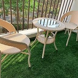 Patio Chair Sets Garden Wicker Furniture Set for Outdoor Patio and Balcony || Powder Coated Frame| UV Protected Wicker [2 Chair, 1 Table]-image-74