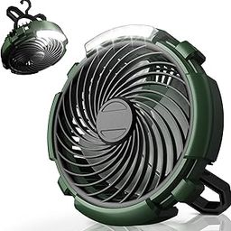 ASNUG Camping Fan with LED Lantern, 6000mAh Battery Operated Rechargeable Fan, 3 Speeds,180° Rotation, Portable Desk Fan with Hanging Hook, Tent Fan for Camping Outdoor Fishing Travel-picture-25
