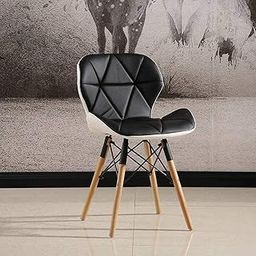 Finch Fox Eames Replica Faux Leather Dining Chair in Black & White Color-image-42