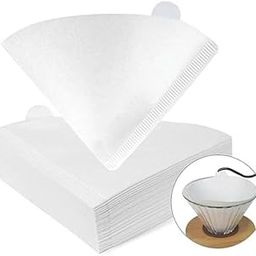 ZEBROC Cone Shaped Unbleached Natural Coffee Filters -Size 02, Natural Paper Coffee No Blowout, Disposable for Pour Over Drip Coffee Maker (2-4 Cup) V60 Paper Coffee Filters(100, V Shape White)-image-80