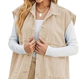Denim Women’s Summer Sleeveless Denim Vest | Casual Buttoned Waistcoat for Layering-image-37