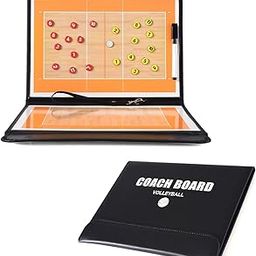 IRIS Volleyball Coach Board with Magnetic Pieces and Dry Erase Marker - Leather Magnetic Tactic Board Foldable Strategy Coaching Clipboard-picture-30