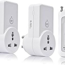 Blackt Electrotech BT16H | 3-Pin Wireless RF Remote Control Power Outlet Switch Socket | 230V 10A Plug with 1 Remote | 100m Range | for Light, Fan, TV & Appliances (2 Socket + 1 Remote)-14