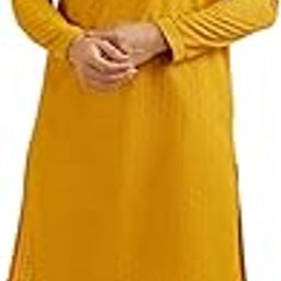 Men's Cotton Blend Traditional Chikankari Kurta Pyjama Set (2pcs)-image-98