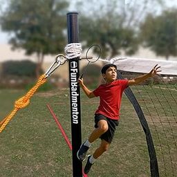 6.1M Portable Badminton Net Outdoor with Stand, Badminton Net with Foldable Stand Poles for Practice, Easy Setup for Outdoor Court, Garden, Beach, Backyard-0