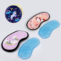 Vendy Feriha Gel Eye Sleep Mask Kids Unicorn Print Sleep With Cool Gel Pack For Travel Blindfold/Sleep(Pack Of 2) Random Color Free 1 Multipurpose Unicorn Coin Earphone Pouch Worth 199/- Random Color-image-81