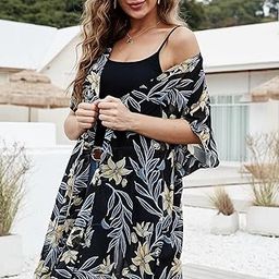 CALANDIS™ Summer Kimono Cardigan Open Front Tops Beach Swim Cover Ups 110x80cm Dark Yellow | Womens Clothing-picture-0