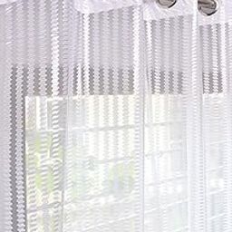 HFI Tissue Transparent Net Sheer Curtain- 7 Feet, Door, White, Pack of 2, Grommet Curtains-25