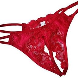 2xSexy Stretch Lace Open Front G String T back Thong Underwear Panties Red-image-31