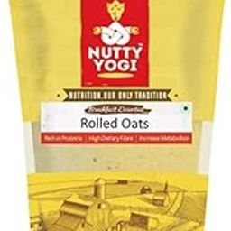 Nutty Yogi Gluten Free Jumbo Size Rolled Oats 1 kg Whole Grain Rolled Oats with High Fibre, Protein | Non GMO | Healthy Food with No Added Sugar | Diet food for Weight Management | Premium Rolled Oats | Nutritious & Healthy Breakfast Cereal | Instant Oats-image-1