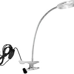 LOSA USB Light Lamp with Clamp Eye Protection Nail Salon Makeup with Magnifier-image-11