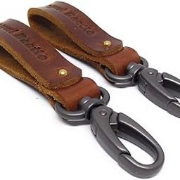Leather Company Genuine Leather Keychain Set of 2 (Vegetable Tanned Full Grain Leather)-10