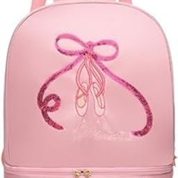 CALANDIS™ Ballet Dance Backpack Lightweight Girls Ballerina Bag for Travel Yoga Sports Pink-image-88