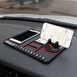 VEROX Multipurpose Anti-Slip Car Phone Holder Dashboard Mat and Phone Holder Mount | Non-Slip Silicone Mat for Car Interior Dashboard Accessories- Black-image-75