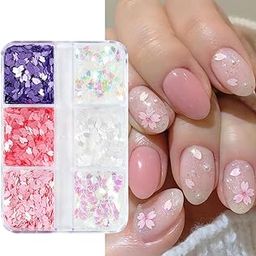 Cherry Blossom 3D Nail Art Sequins - Multicolor Petal Glitters for DIY Manicure & Pedicure - Women & Girls-image-39
