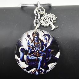 Lord Shani Dev Tree of Life Charm White Religious Keychain for Men and Women-image-2