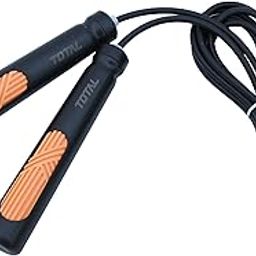TOTAL Skipping Rope for Men & Women with Non-Slip Textured Grip Handles PVC Jump Rope for Home Workout, Gym, Crossfit, Cardio & Endurance Training Black-image-24