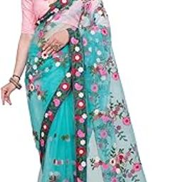 Self Design, Embroidered Lucknow Chikankari Net, Satin Saree Saree (Black)-picture-12