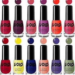 Volo Best Affordable Gloss Nail Polish Combo 12 Pcs Full Year Collection(Corals, Wine, Pink, Plum, Coral, Pink, Red, Yellow, Blue, Peach,Purple, Green) 60 ML-93