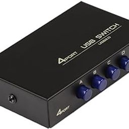 NEXZIA Printer Sharing USB Switch 4 Ports USB 2.0 Selector Switch Box for 4 PC Share 1 USB Device Printer PC Computer Scanner Printers-Black-image-55