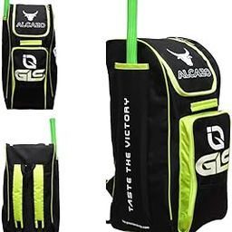GLS Alcazo Duffle Cricket Kit Bag with One Side Bat Pocket and One Side Half Net Pocket (Color - Green/Black)-image-83