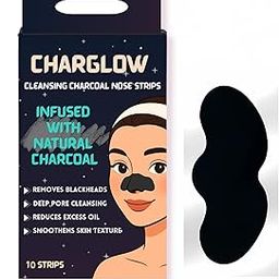 [Ear Lobe & Accessories] Cleansing Charcoal Nose Strips | Blackheads, Whiteheads Remover, Pore Cleanser, with Natural Extracts | for Men/Women (10 Strips)-10