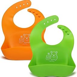 a baby cherry - Baby Bibs | Bib For Baby | Comfortable Soft, Durable, Easy Wipe, Waterproof, Adjustable Neckline Buttons | Silicone Bib for Feeding Infants and Toddlers| (6M to 5Y) Set of 2-image-9