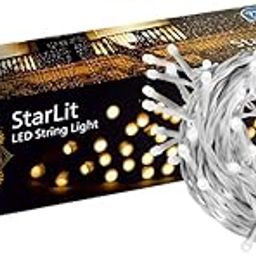 PHILIPS Polycarbonate Starlit 12 Meter 72 LEDs String Light for Decoration | Festival LED String Light for Diwali, Christmas and Home Decoration| Cool White, Pack of 1-10