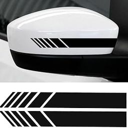 CVANU Car Rearview Mirror Strip Sticker Vinyl Racing Decal Emblem (Black) for Maruti Suzuki Ignis-26