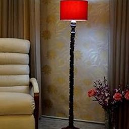tu casa Wooden Floor Lamps with Off-White Shade for Home Décor, Bedrooms Corner, Living Room, Gifting, Diwali Decoration, Hall, Office, Study Room (Height: - 52") - Bulb not Included (Red Color)-image-66
