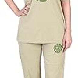Women's Cotton Night Suit, Good Vibes Print Sleepwear, Coor-edSet-image-59