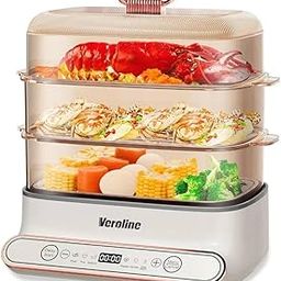 Mann Mart‚15QT Large Capacity Electric Food Steamer with 3-Tier Stainless Steel Trays - Healthy & Easy Cooking with 24H Delay Timer & Auto Shut-Off-image-10