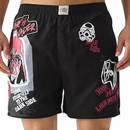 Official Star Wars: Dark Side Men and Boys Pull On Black Graphic Printed Cotton Boxer Shorts-image-15