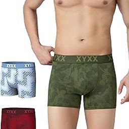 Men's Matrix Super Combed Cotton Blend Geometric Antimicrobial Trunks with No Marks Waistband (Pack of 3)-image-24