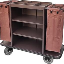 Dolphy Housekeeping Service Cleaning Trolley with Wheel for Hotel, Laundry, Holiday Resorts - Brown-30