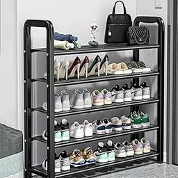 SNKR ESSENTIALS Metal Shoe Rack for Home, Adjustable & Stackable Waterproof Open-Tier Shoe Rack DIY Multi-Purpose Portable Carbon Steel Shoe Stand for Closet Entryway-29