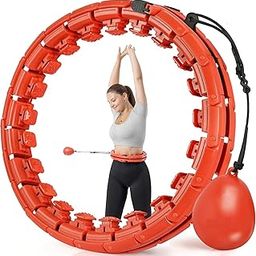 Zorzel Weighted Hula Circle with 24 Links(56 Inch) for Adults Weight Loss, Infinity Fitness Hoop Plus Size, for Women Smart Exercise Equipment - Multicolor-image-82