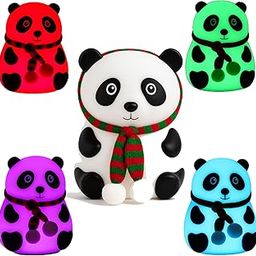 SIGNAMIO Panda Lamp - Silicone Panda Night Light for Bedroom, Cute Touch and Change Light Panda Toy, Changeable Colors for Kids and Adults-image-34