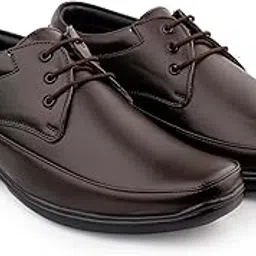 zixer Men's Trendy Fashionable Stylish Genuine Synthetic Leather Lace Up Flexible Flat Sole with Luxurious Feel Formal Shoes for Office. Derby Party Shoes & College Formal Shoes for Men-picture-14