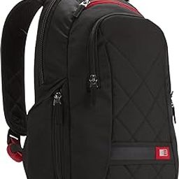 Case Logic Diamond Backpack, Fits Devices Up to 14.1", Polyester, 6.3 x 13.4 x 17.3, Black-image-4