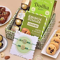 HyperFoods® Rakhi Hamper For Brother Cookies Sweets and Chocolates Rakhi Set of 2 with Roli & Rice with Chocolate Raksha Bandhan Gift Hamper-image-52