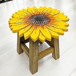 Daim® Beautiful Antique Wooden Side Table/end Table/Plant Stand/Stool Living Room Kids Play Furniture Table Sunflower Shape (Yellow, Hand Paint)-image-68