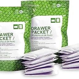 Ever Bamboo Drawer Packet w/Natural Bamboo Charcoal (8 x 10 g Refills, 2 Pack)-33