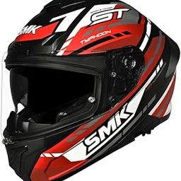 SMK Typhoon Full Face Motorcycle Helmet, Dual Visor, Glossy Black-Red-White GL231 - ISI, DOT & ECE 22.06 Certified-image-47