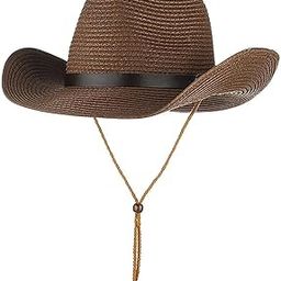 Straw Cowboy Hat for Women Men Classic Western Cowgirl Cap Foldable Sun Hat Shapeable Fedora Panama Hat Wide Brim Beach Hat-image-26