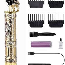 Buddha Style Rechargeable Professional Hair Trimmer for Men - Cordless T-Blade Hair Clipper with 4 Guide Combs, Cleaning Brush, and USB Charging (BROWN)-image-22