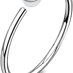 via mazzini 92.5-925 Sterling Silver 'Razzle Dazzle Sphere Chic' Clip-On No-Piercing Required Nose Ring For Women And Girls Pure Silver (NR05168) 1 Pc-picture-4