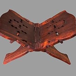 Nau Nidh Handcrafted Sheesham Wood Foldable Holy Book Stand for Gita,Kuran etc.-4